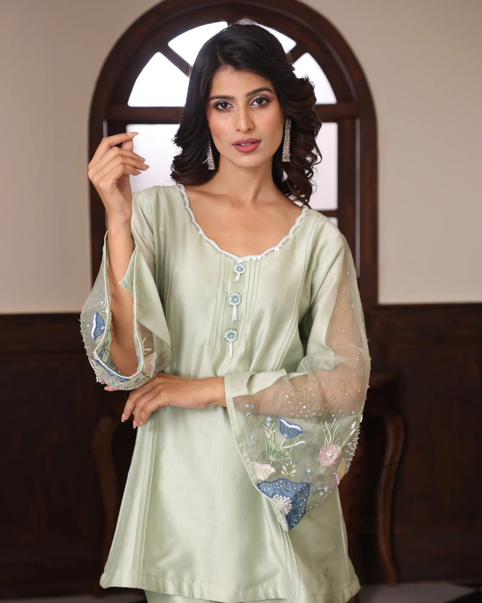 Green ocean embroidery Cord-Set - BloomIt