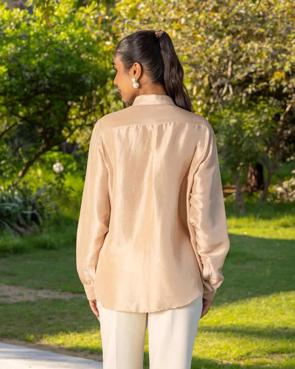 Rose French lace Dupion Silk shirt - Dareiss