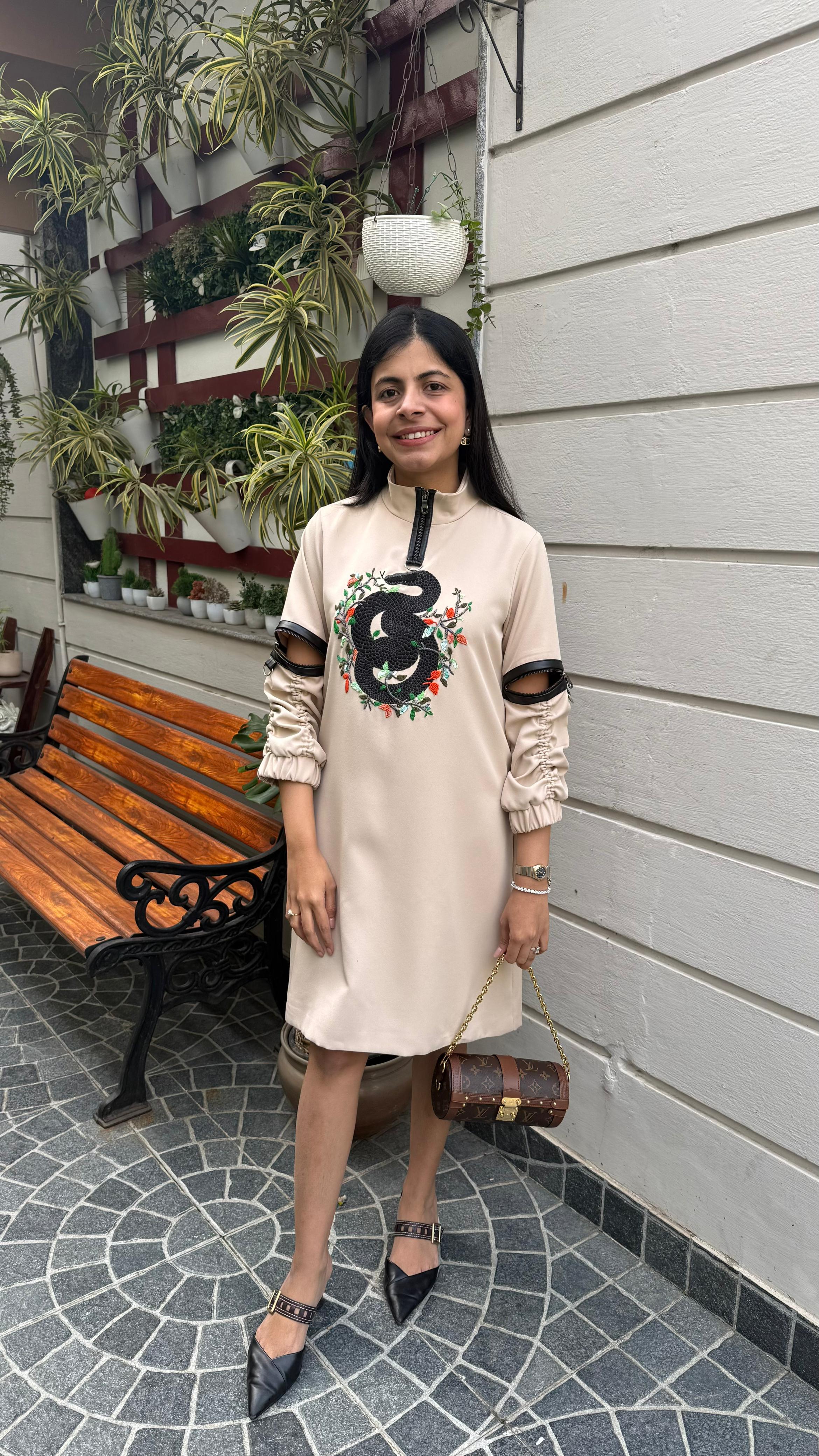 Beige Naga Morph Dress