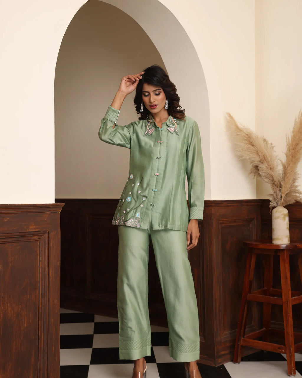 Tucks Detail Kurta-Set