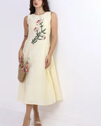 Buttercream Bloom Midi Dress - Idhaya