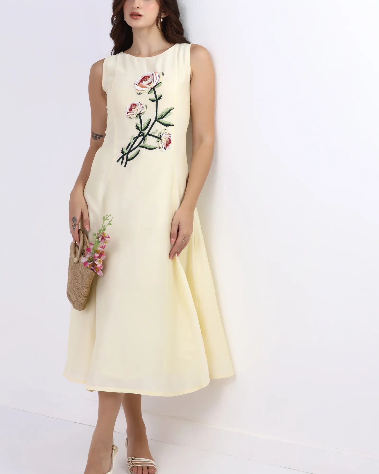 Buttercream Bloom Midi Dress - Idhaya