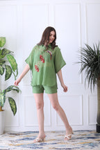 Otto Green Embroderied Cord Set