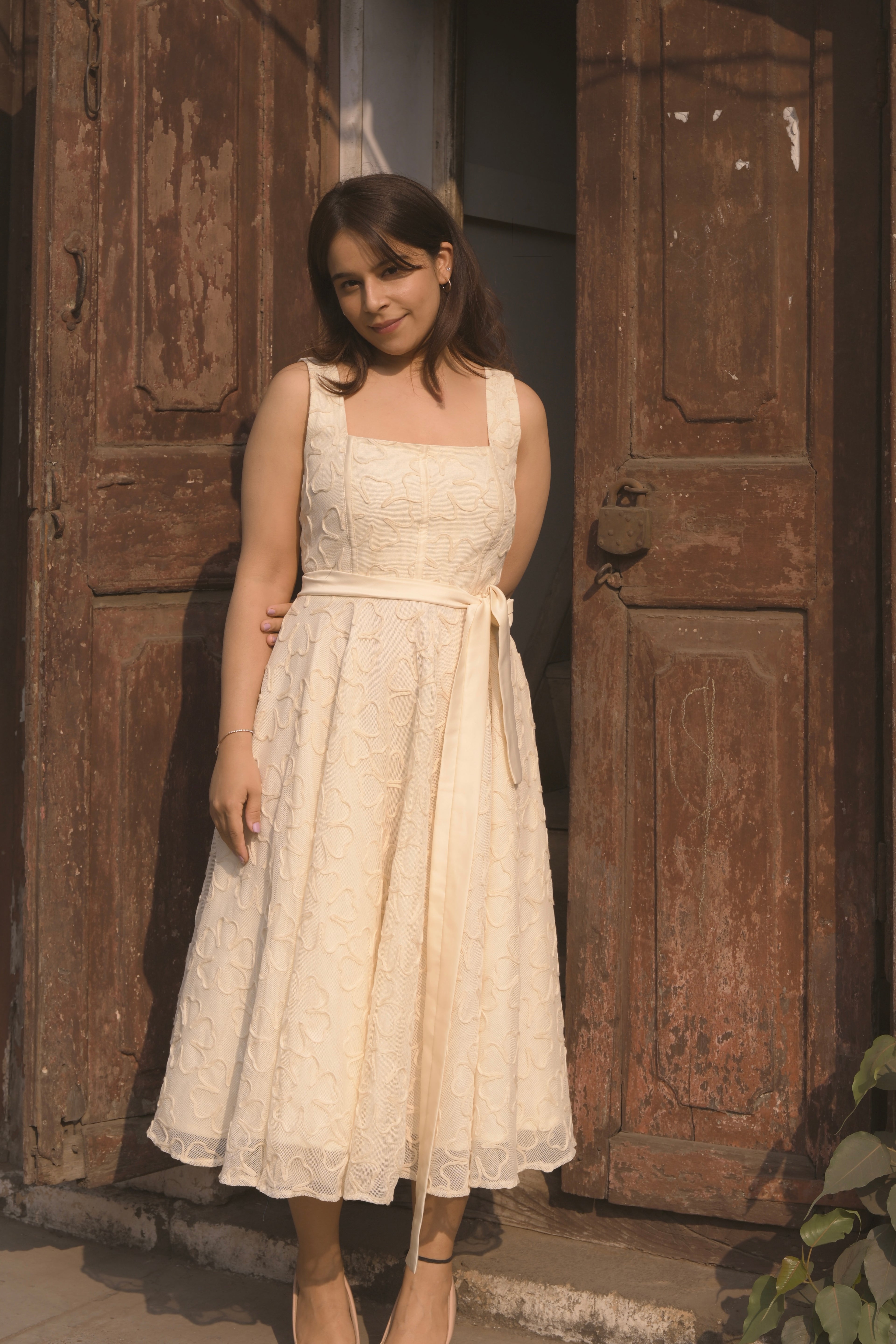 White Petal Panel Dress