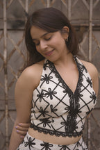Black Cross Halter Neck Top