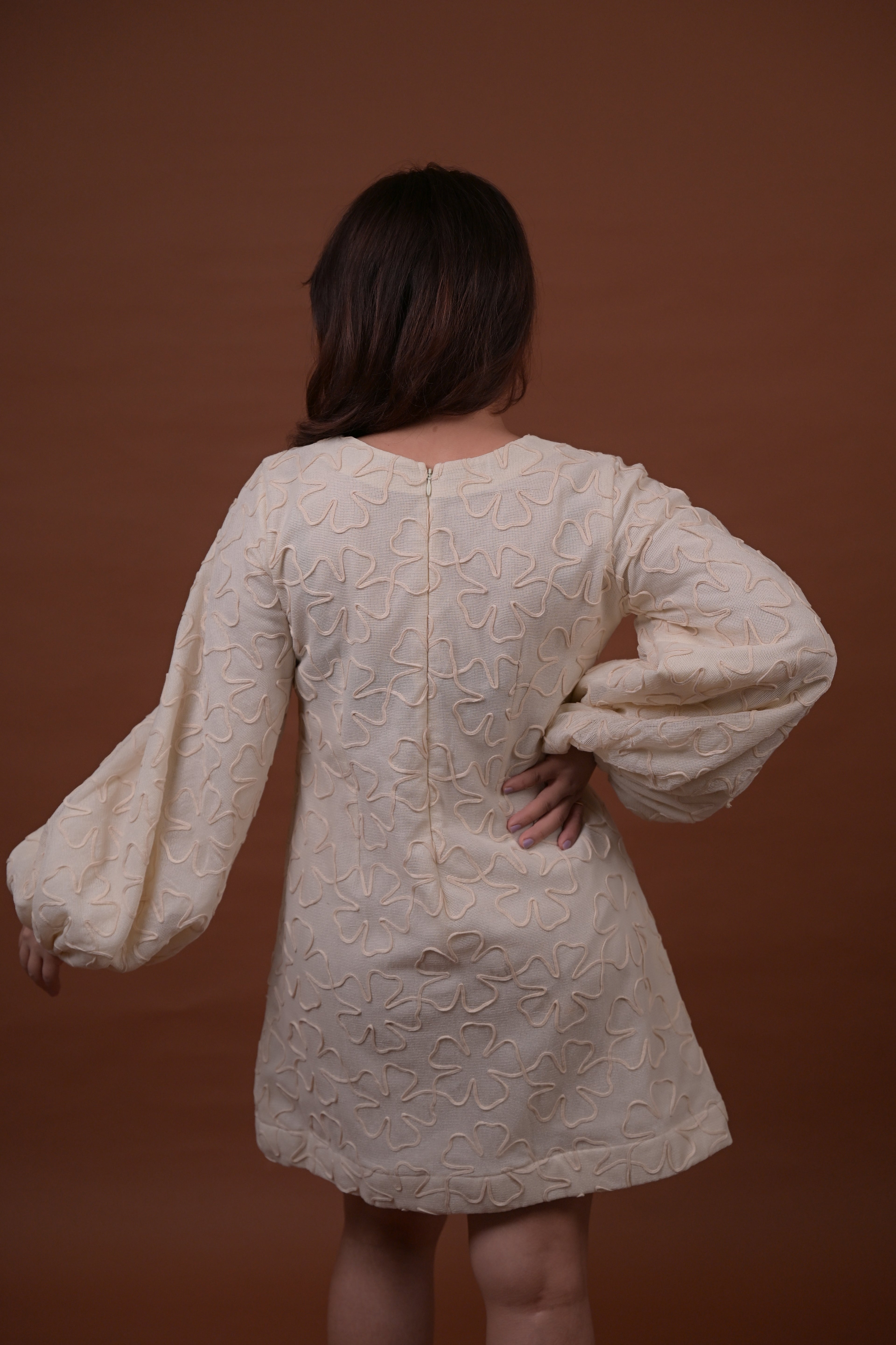 White Petal Bloom Dress - Divya Chawla