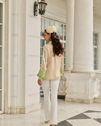 Ember Stone-Sage Hand Embroidered French Lace Satin Silk Shirt