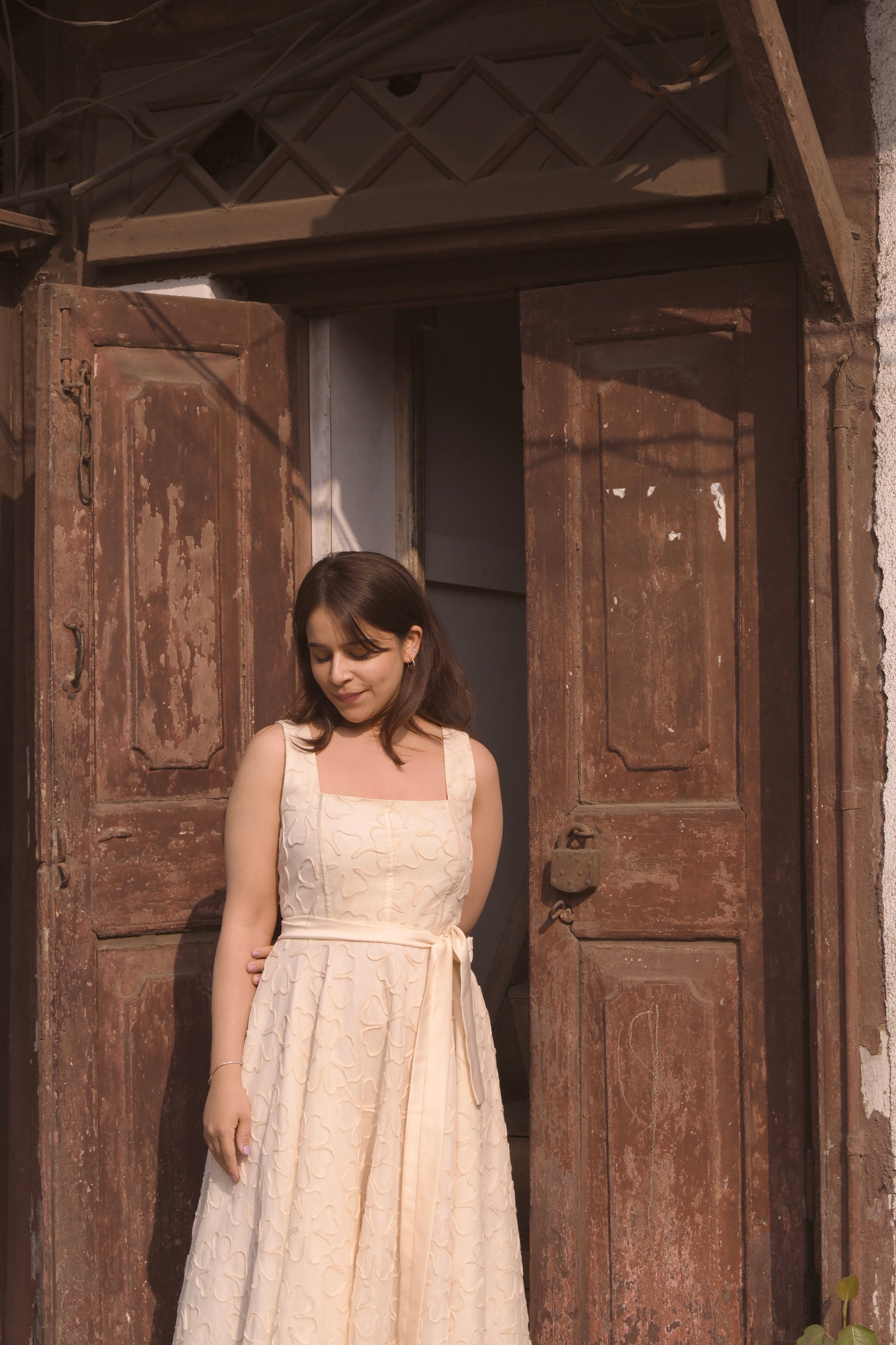White Petal Panel Dress