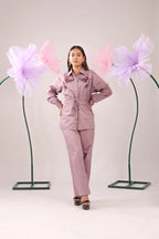 THE DIRTY PINK GATHERED WAIST TIE UP COTTON SHIRT WITH BIRD EMBELLISHMENTS