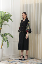 Iris Black Poplin Dress