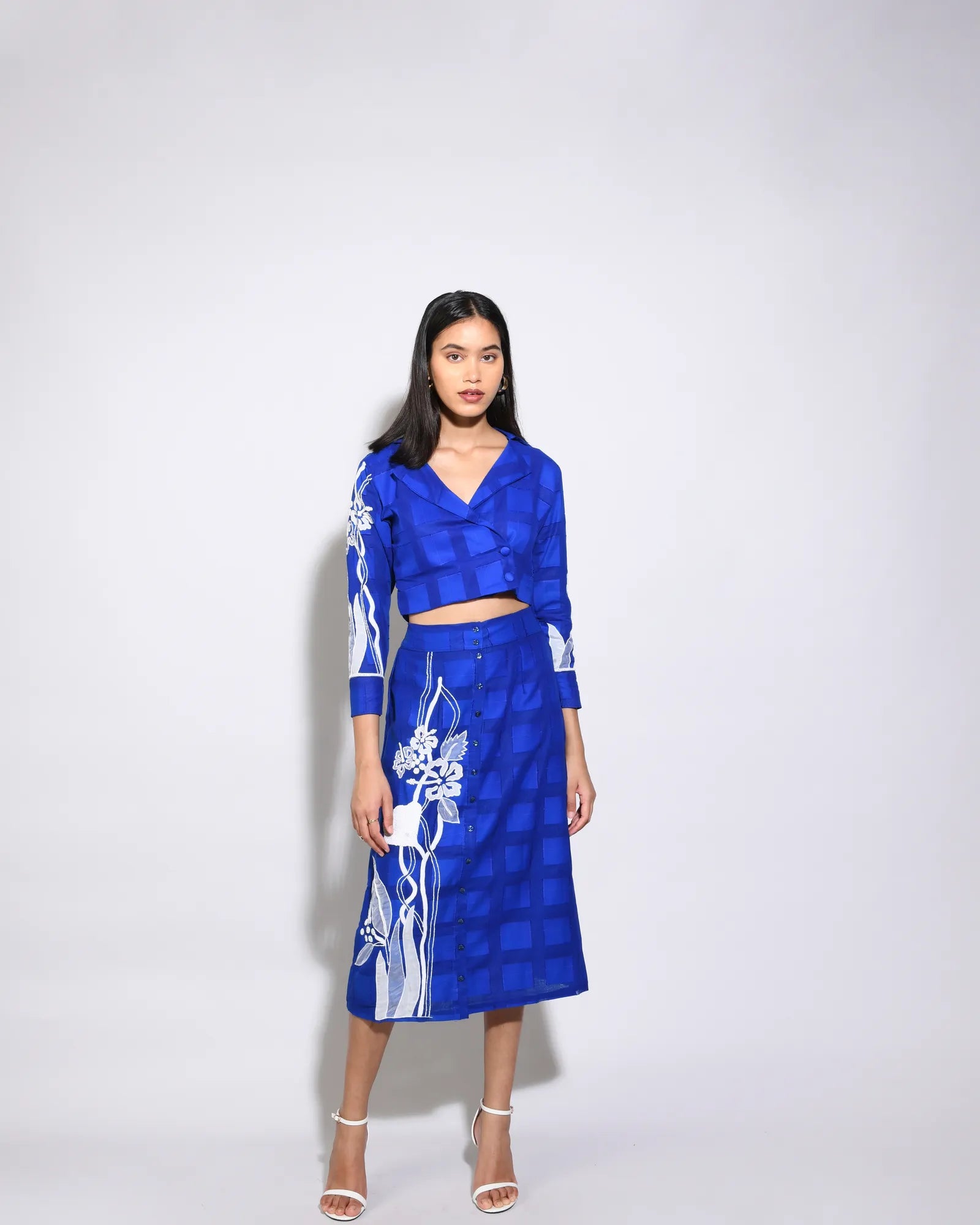 Electric Blue Embroidered Co-Ord Set
