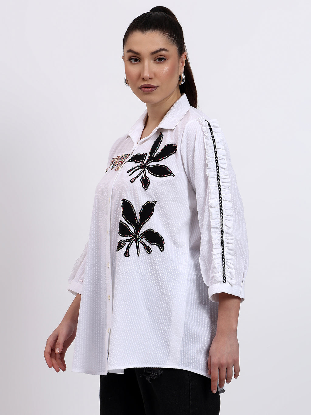 White seer sukar laser shirt