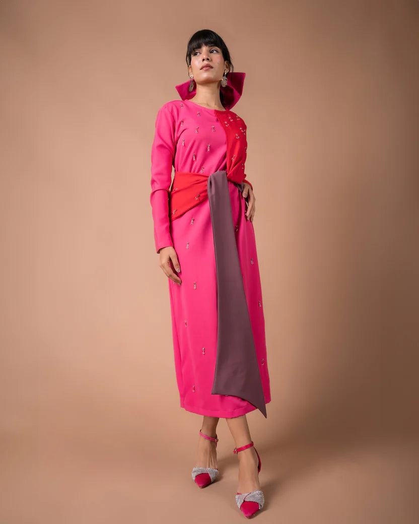 The Color-blocked Midi Dress