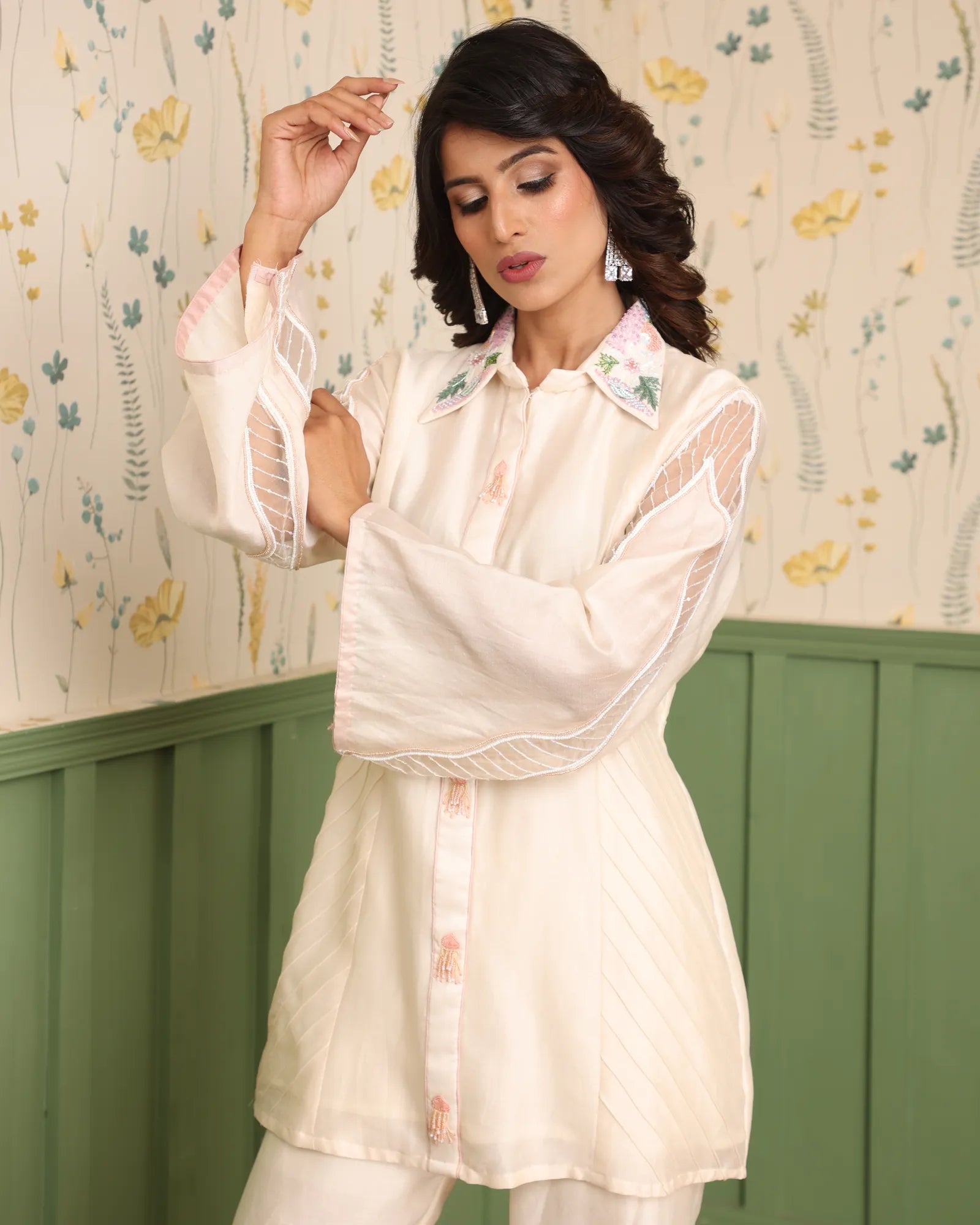 Ivory Motif Embroidered Set - BloomIt