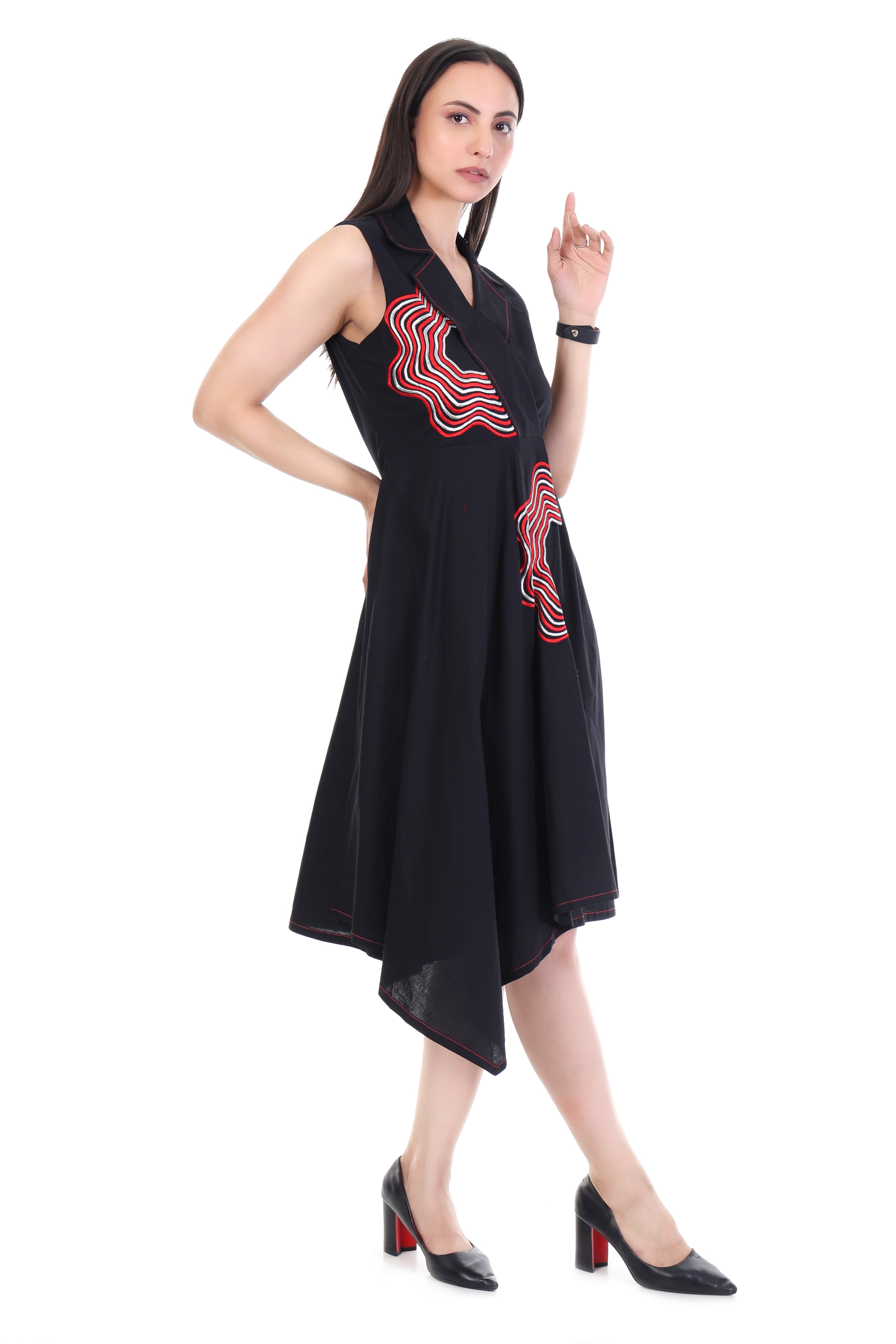 Sleek Cotton Black Dress - Harneet Kaur