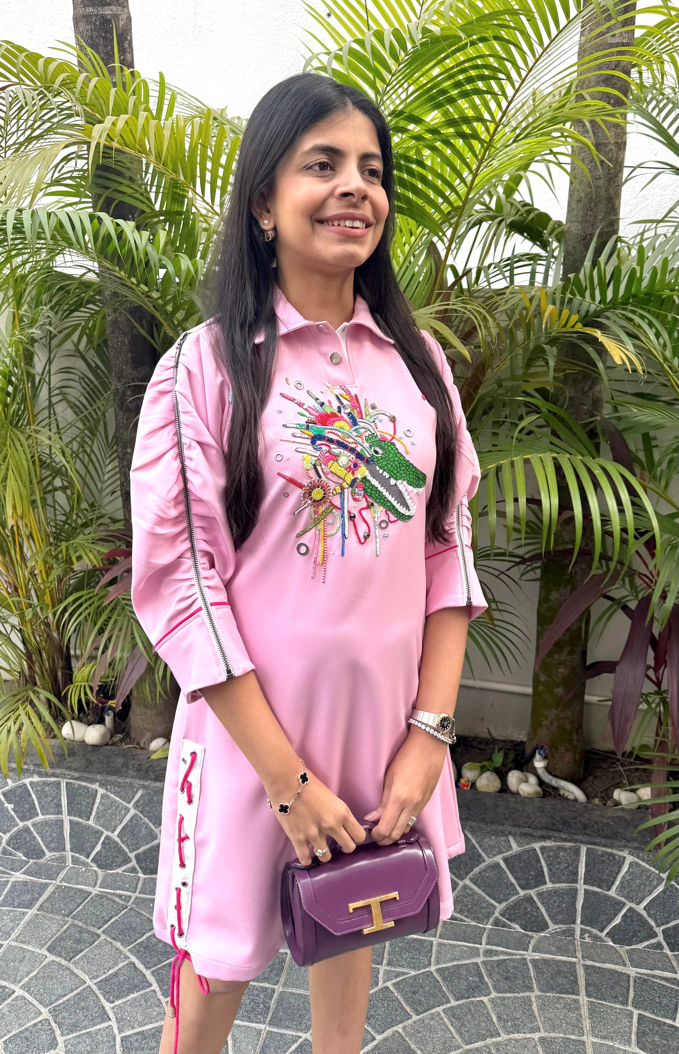 Pink Cyber Croc Dress