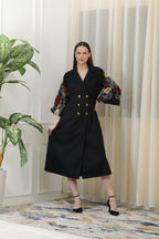 Iris Black Poplin Dress