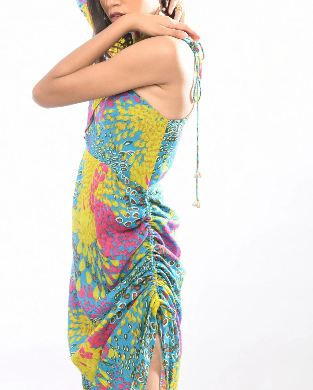 Colour Splash Printed One Shoulder Dress