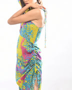 Colour Splash Printed One Shoulder Dress