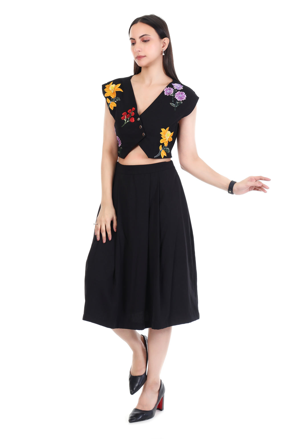 Sophisticated Cotton Black Dress - Harneet Kaur