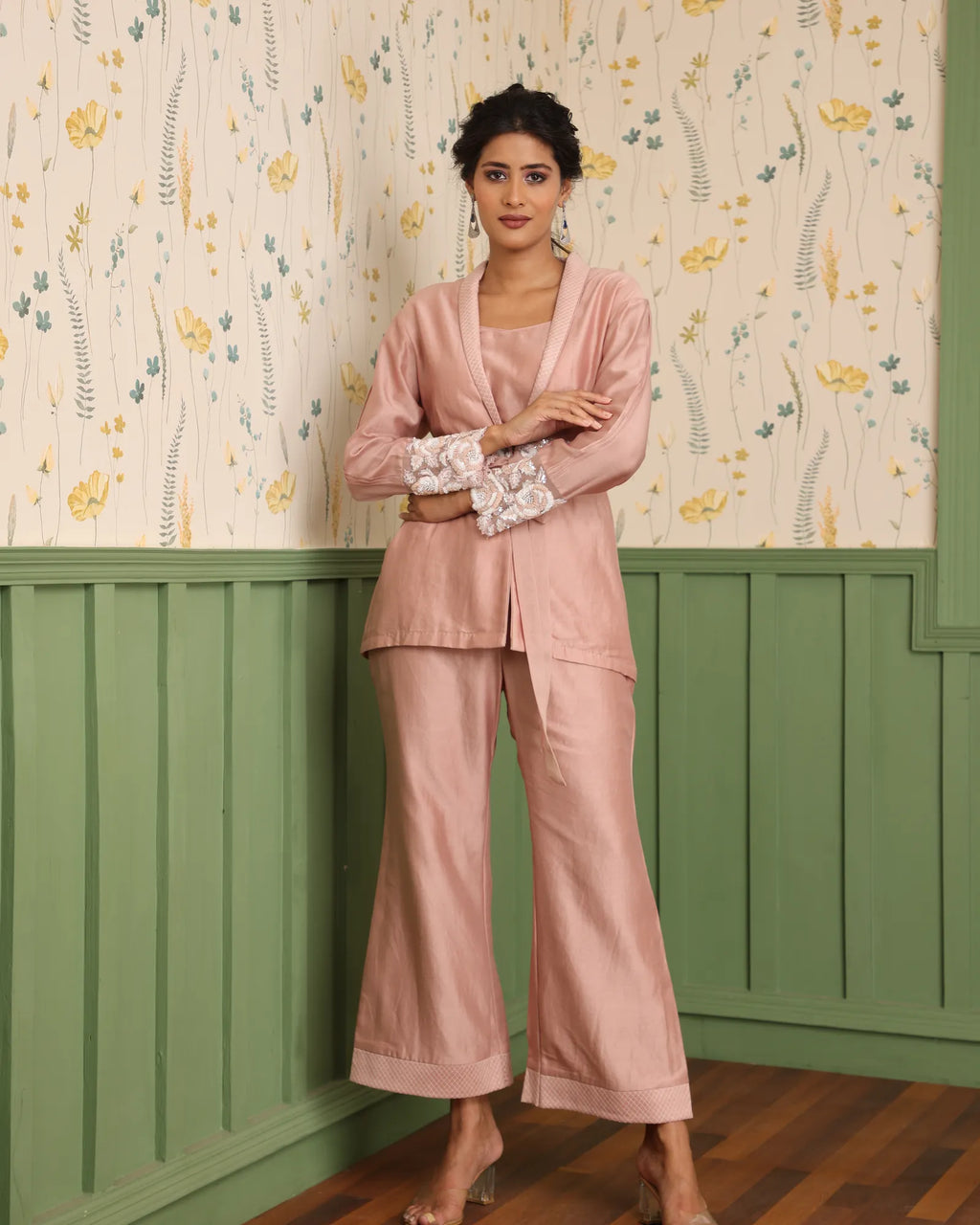 Embroidered Jacket Co-ord Set