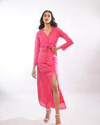 Pink Zigzag Printed Skirt + Top  Set