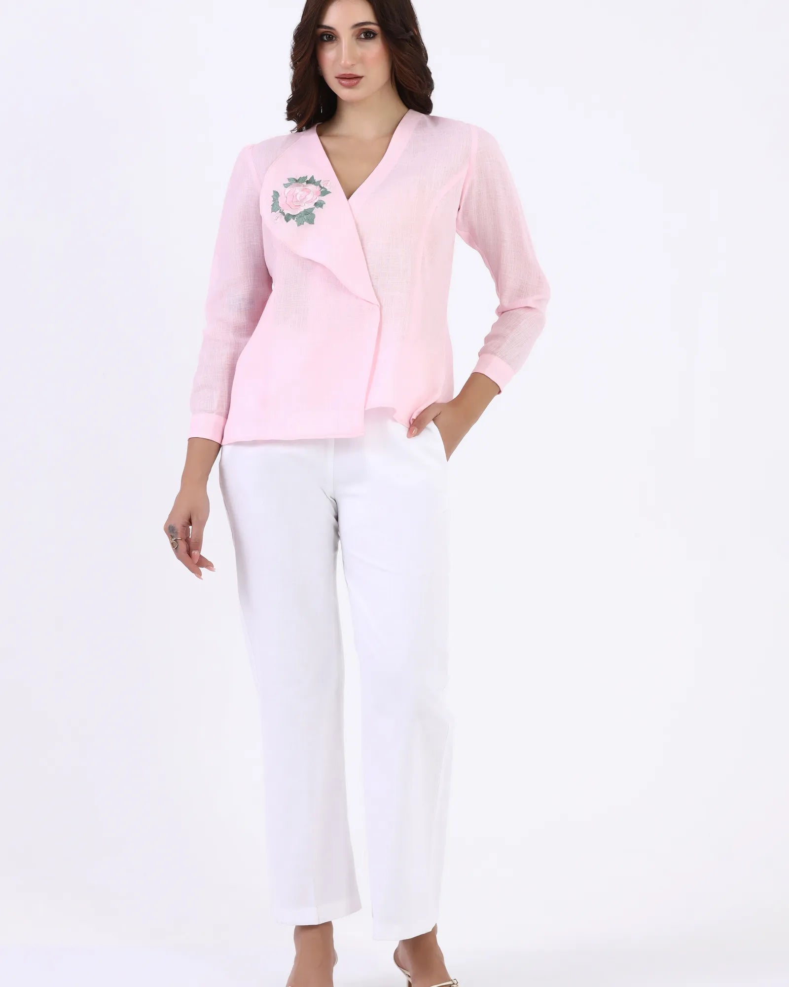 Blush Rose Wrap Top