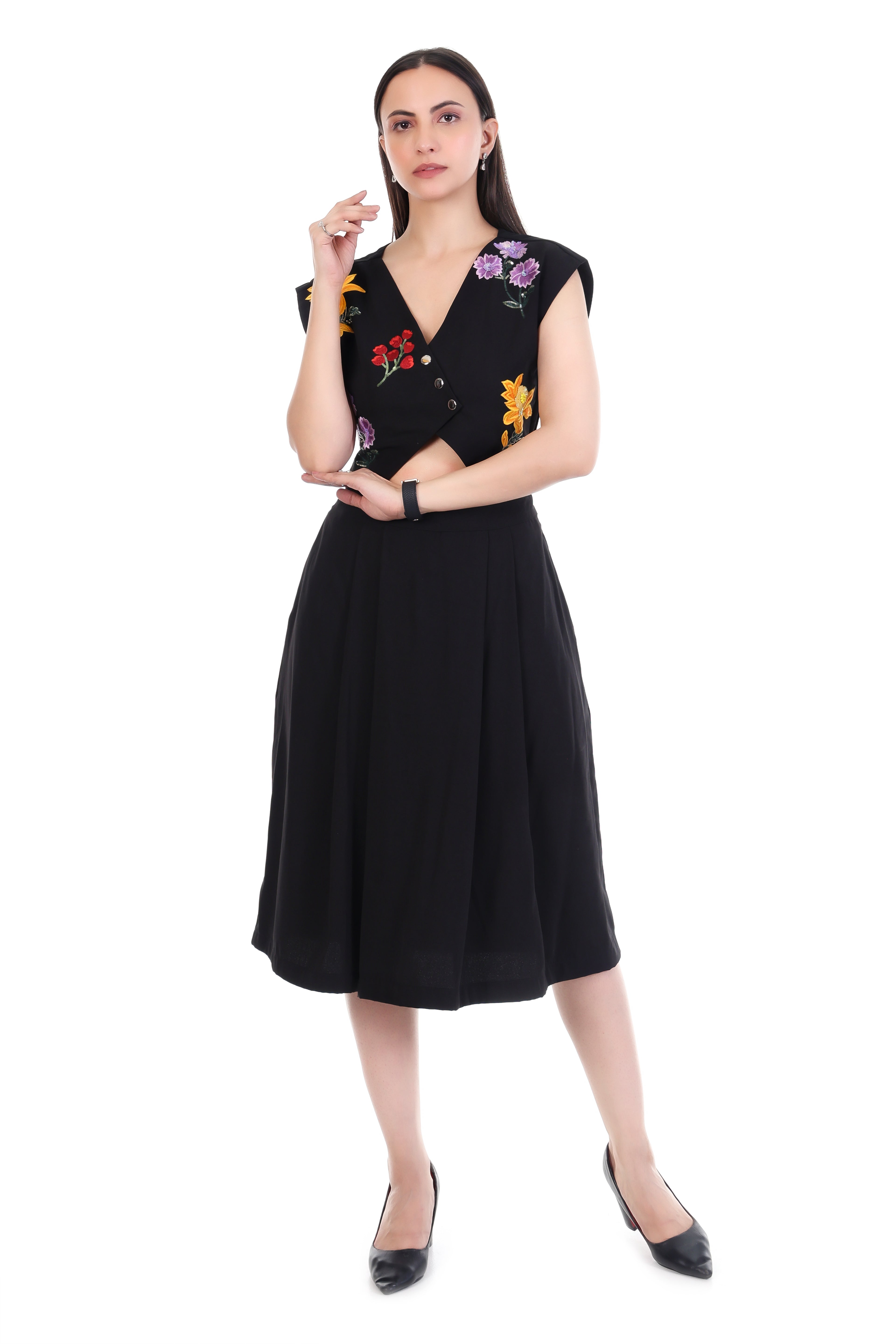 Sophisticated Cotton Black Dress