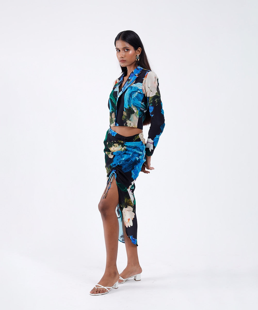 Florana Blazer Set in Black - Stitched Almaree