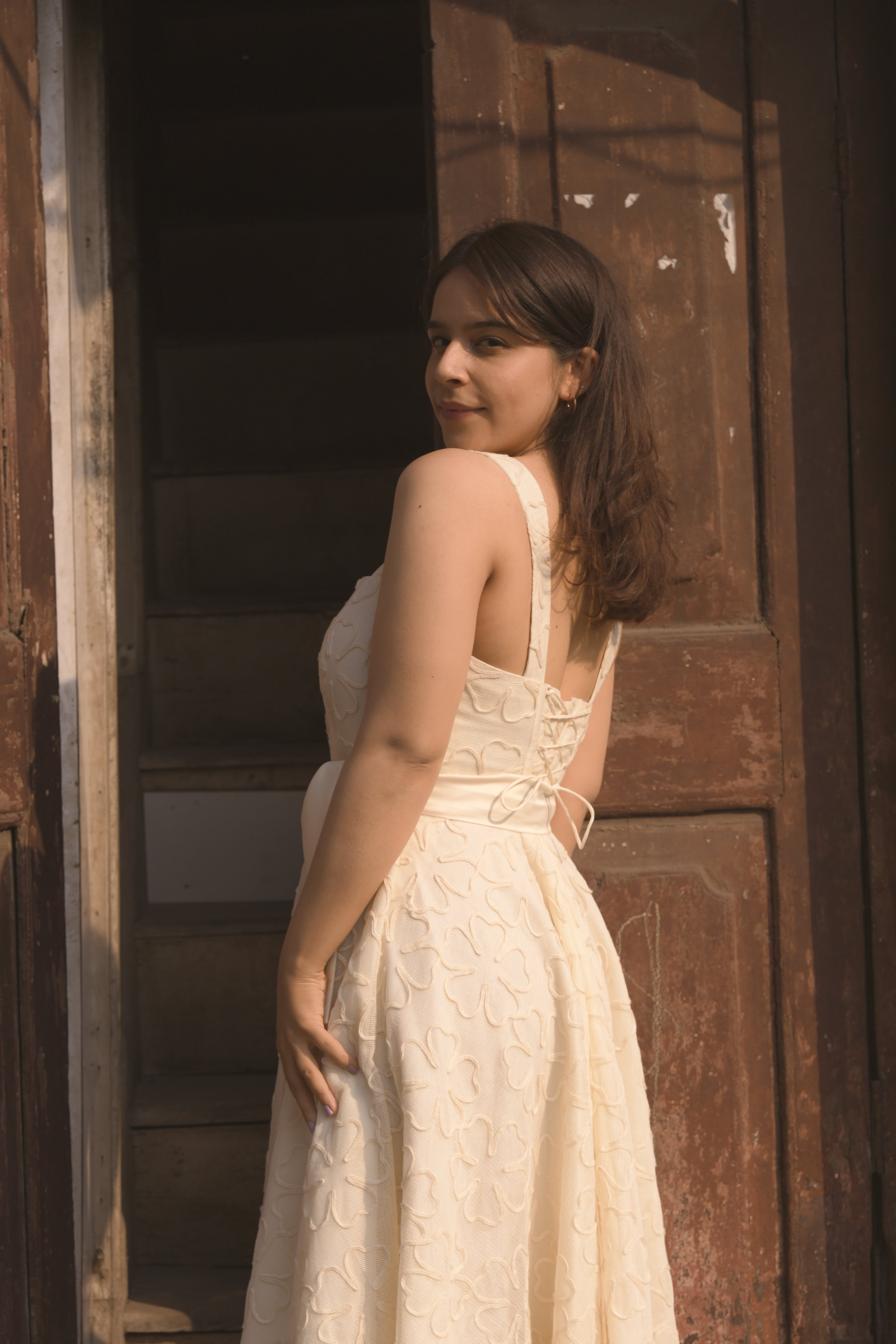 White Petal Panel Dress