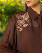 Hellebore French lace Georgette shirt