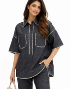 Noir Denim Cordset