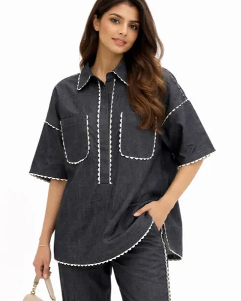 Noir Denim Cordset