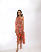 Orange Bohemian Skirt &  Top Co-Ord Set