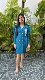 Teal Green Timekeeper Dress - Label Shall