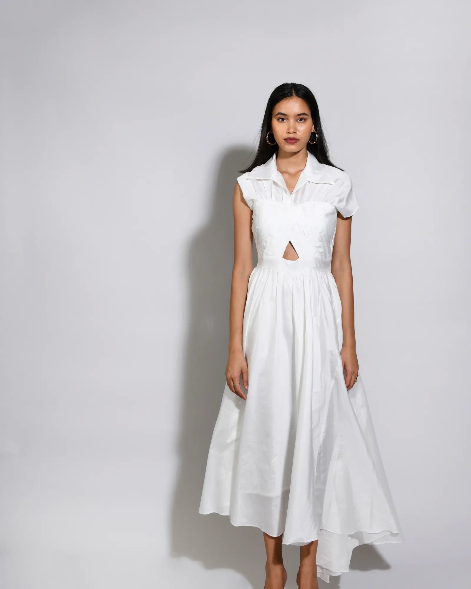 White Rose Silky Dress