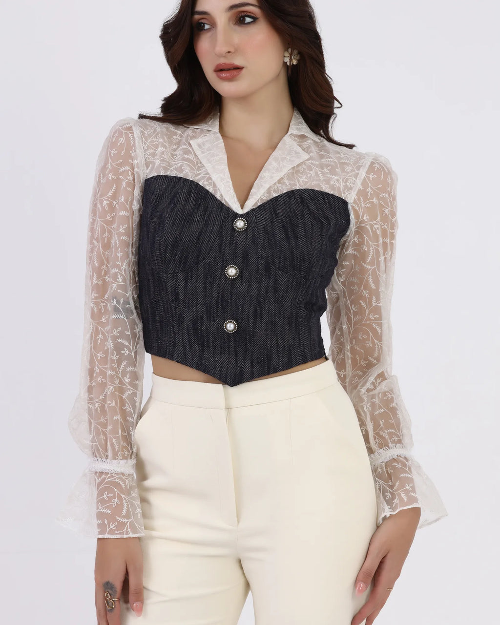 Noir Lace Corset Top