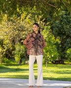Mimosa Organza Mesh Lace bow shirt