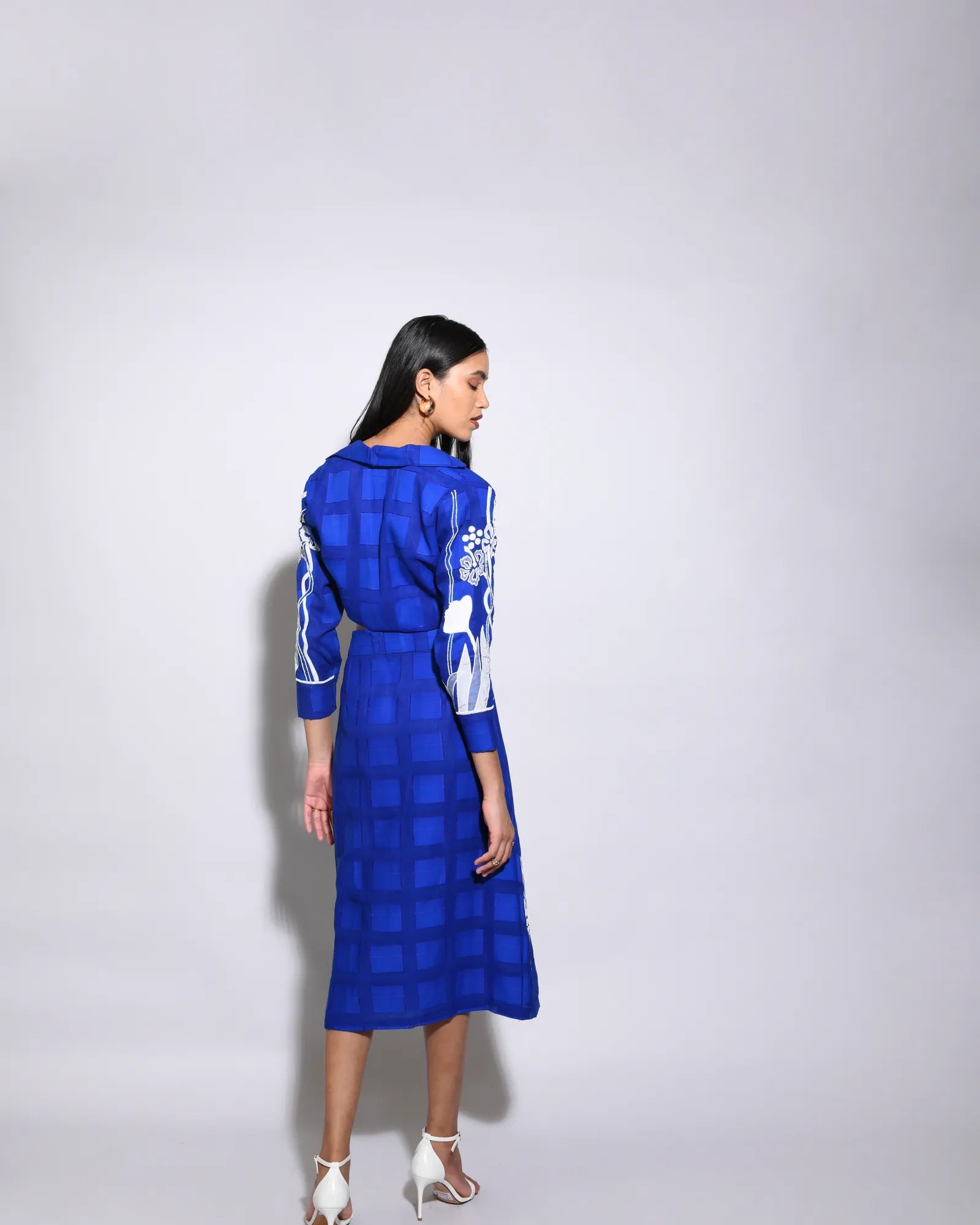 Electric Blue Embroidered Co-Ord Set
