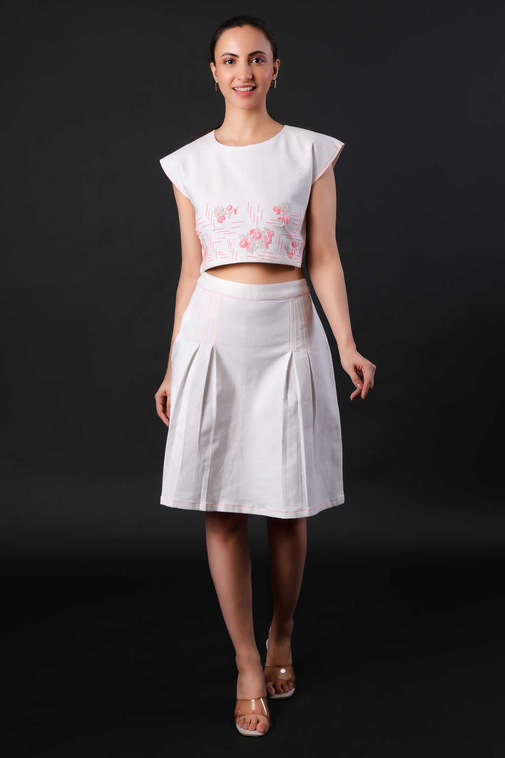 Crisp Cotton White Skirt - Harneet Kaur