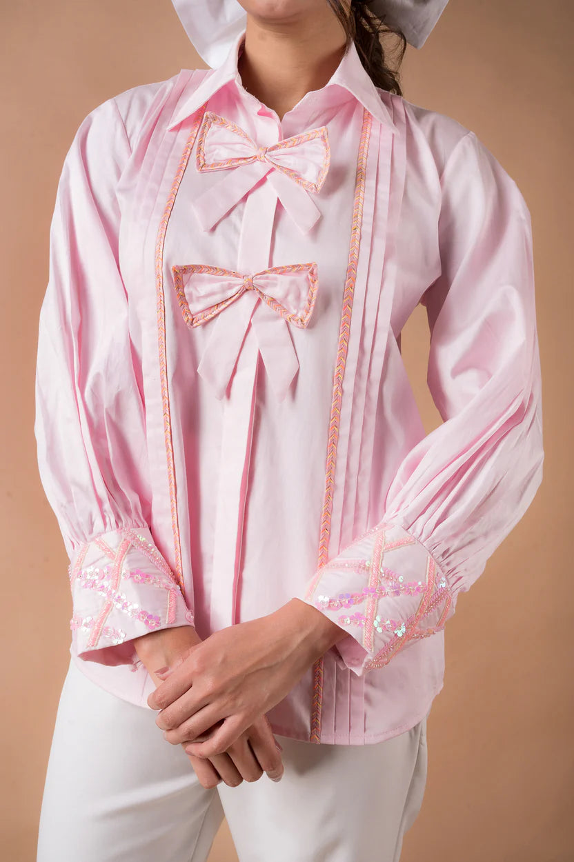 The Pink Bow Braided Shirt