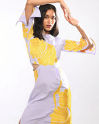 Lilac Pansy Embroidered Dress - Itara