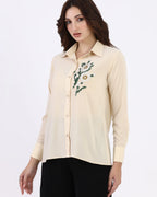 Ivory Bloom Embellished Shirt