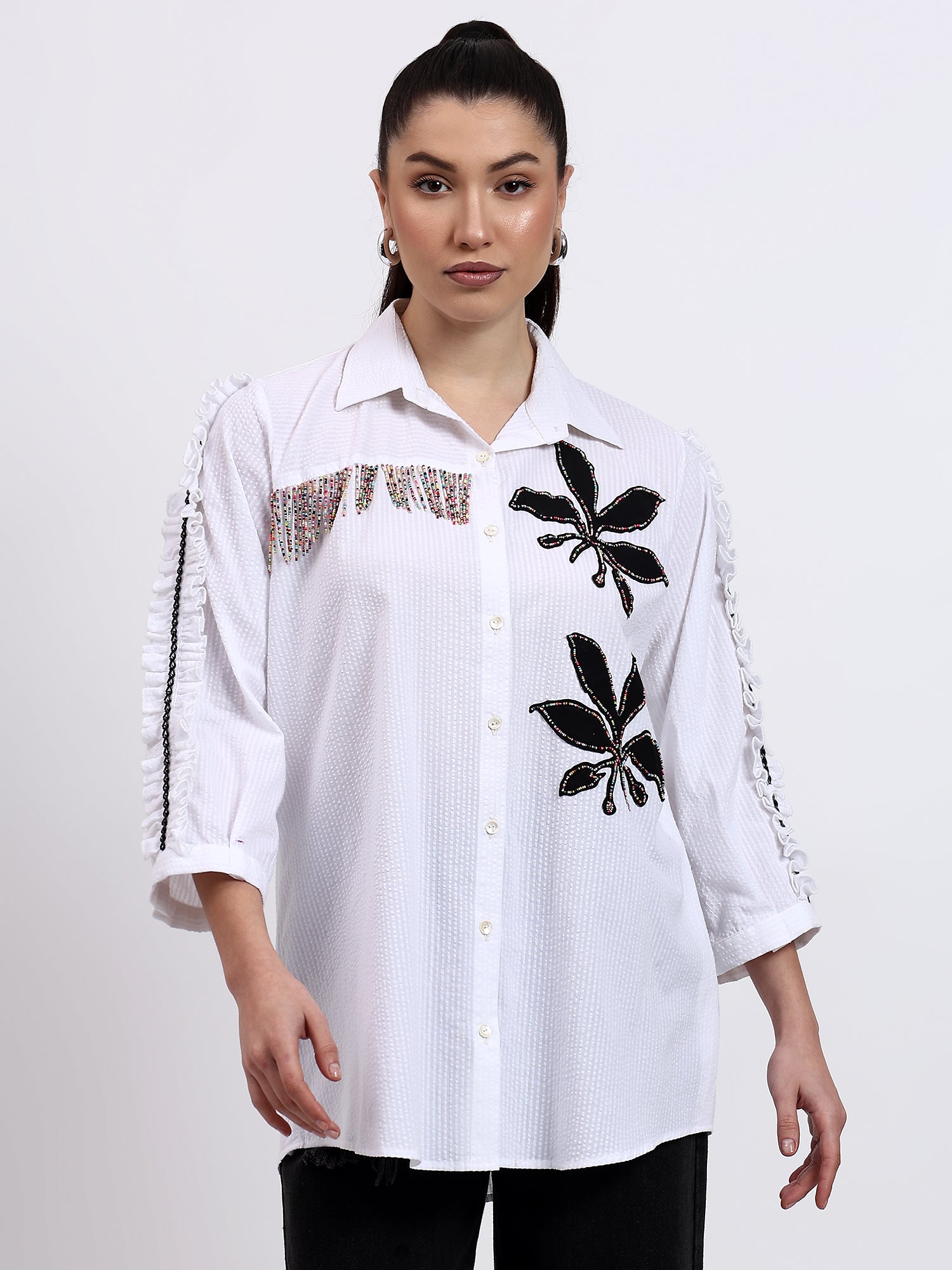 White seer sukar laser shirt