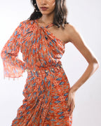 Orange Bohemian Skirt &  Top Co-Ord Set