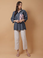 Denim Embroidered Shirt