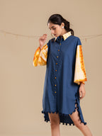 Cosmic Wheel Cotton Shirt Dress
