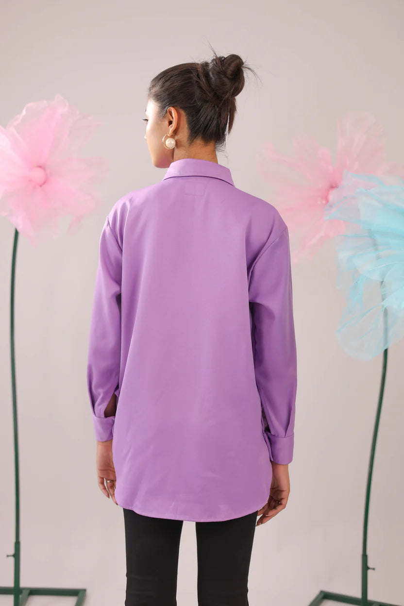 THE BIG HEART LAVENDER CRAPE SHIRT - BeyondStiches