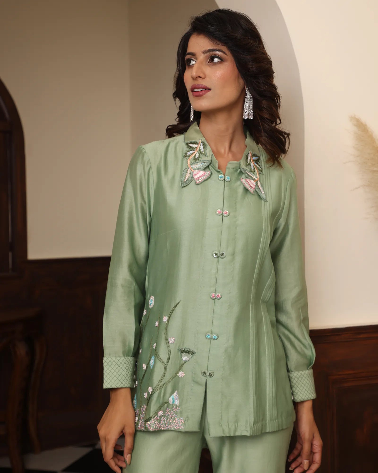 Tucks Detail Kurta-Set