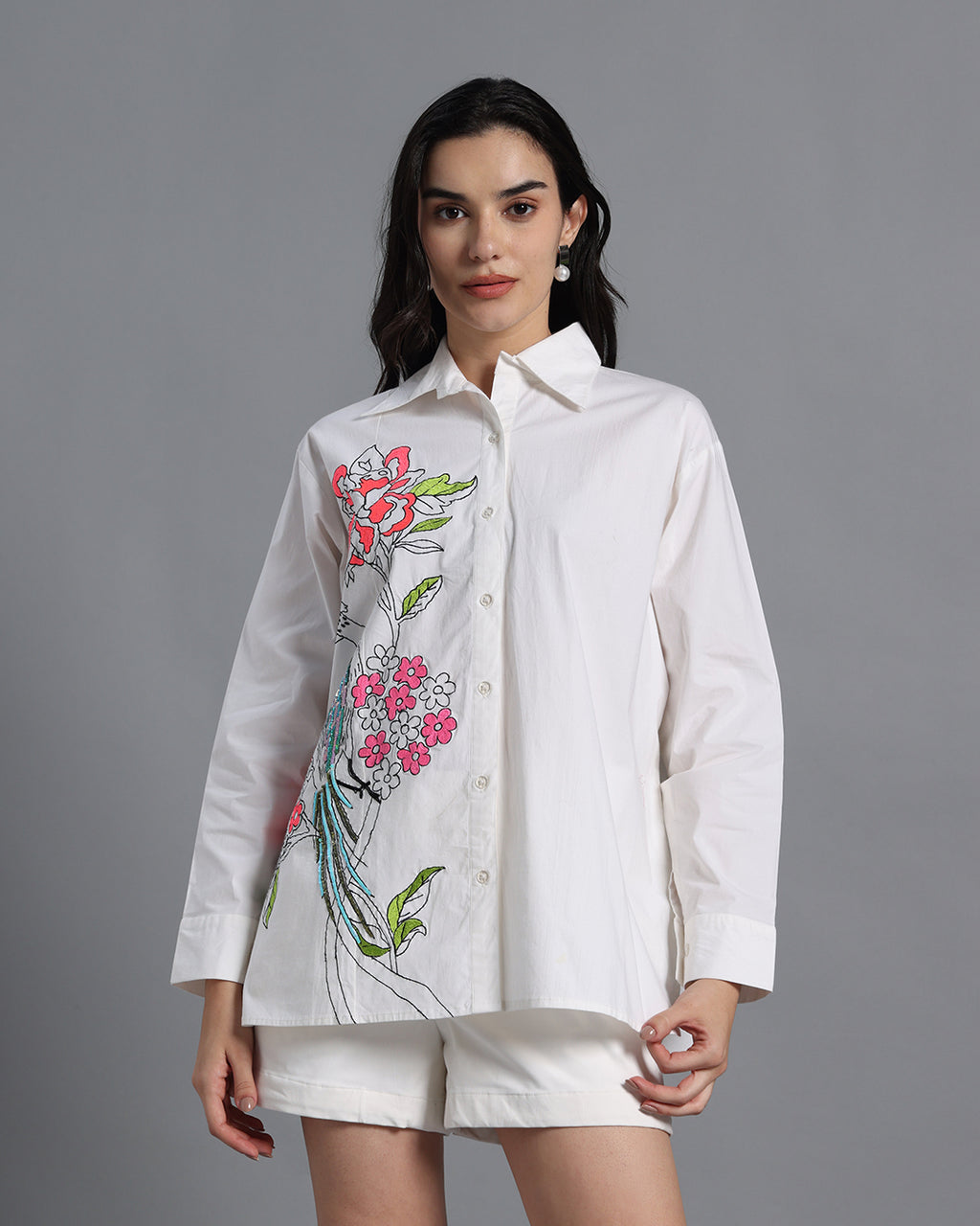 Crisp Cotton White Shirt Set